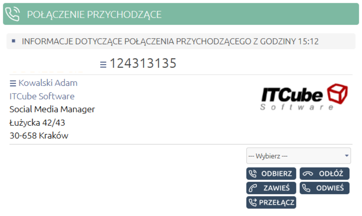 CRM CTI identyfikacja rozmówcy